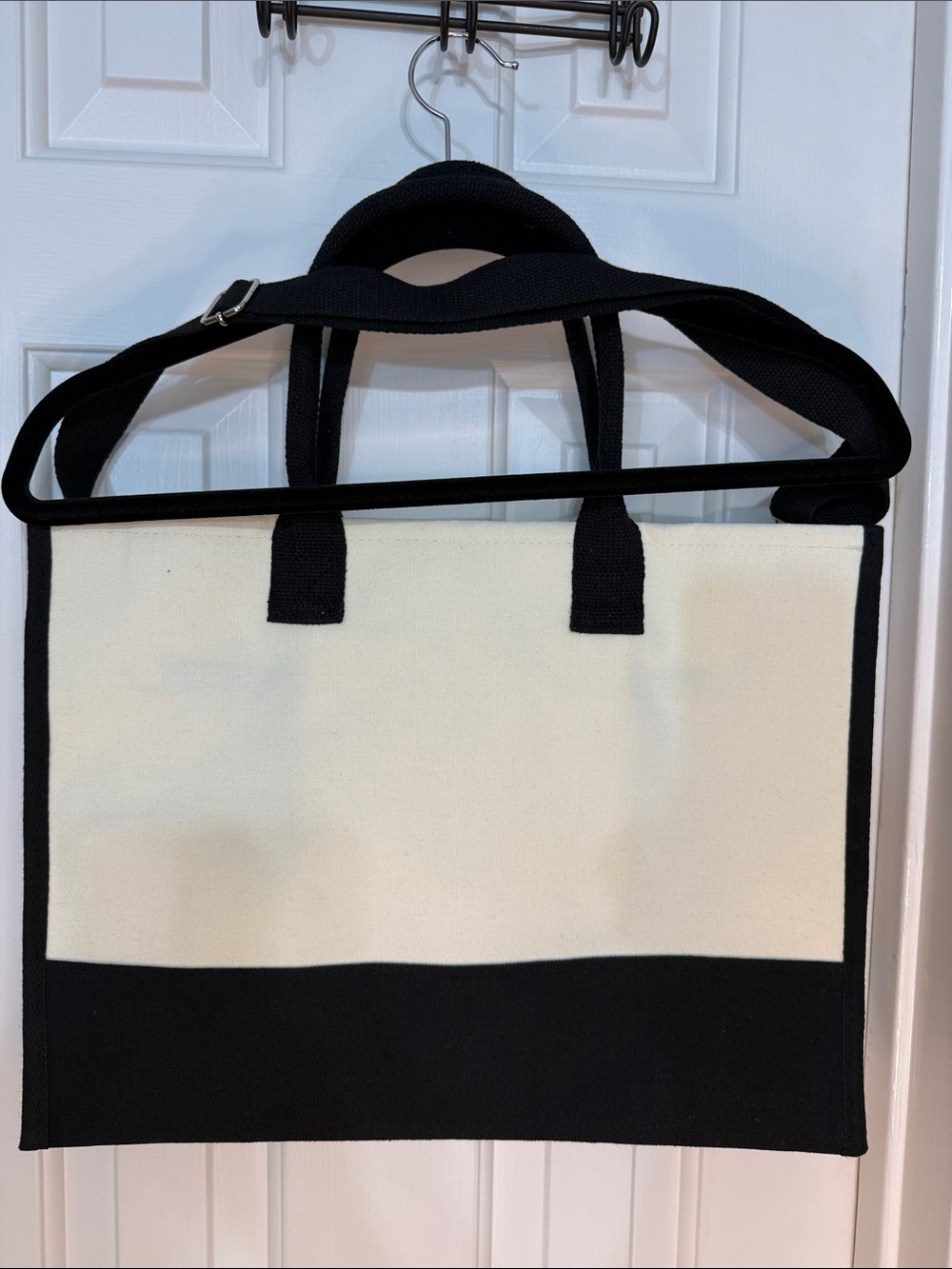 New Black & Cream Canvas Tote Bag for Doctor PhD Graduates Men or Women - Picture 2 of 9